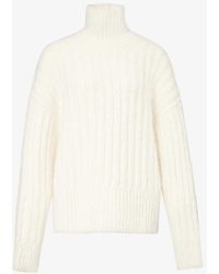 Lauren Manoogian - Funnel-neck Ribbed Alpaca Wool And Silk-blend Knitted Jumper - Lyst