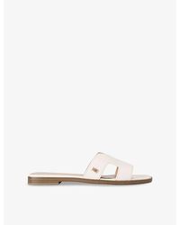 KG by Kurt Geiger - Raven Faux-Leather Flat Sandals - Lyst