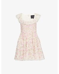 Needle & Thread - Lea Ditsy Micro Embroidered Woven Mini Dress - Lyst