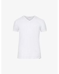 Orlebar Brown - Ob-v V-neck Cotton-jersey T-shirt - Lyst