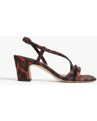Sandro Leopard-print Cotton-blend Sandals - Brown