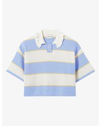 Claudie Pierlot - Striped Relaxed-Fit Knitted Polo - Lyst