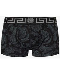 Versace - Branded-waistband Stretch-cotton Trunks - Lyst