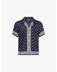 Bode - Foyer Diamond Short-Sleeve Silk Shirt - Lyst