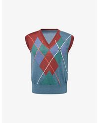 Vivienne Westwood - Argyle Logo-Embroidered Wool-Blend Vest - Lyst