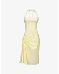 House Of Cb - Tallulah Halterneck Cotton Midi Dress Xs (A-C Cup) - Lyst