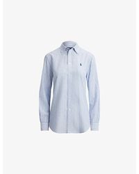 Polo Ralph Lauren - Logo-Embroidered Striped Cotton And Linen Shirt - Lyst