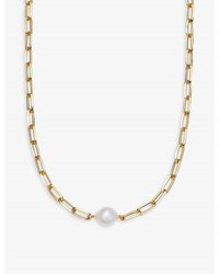 Astley Clarke - Celestial 18ct Yellow Gold-plated Vermeil Sterling-silver And Pearl Chain Necklace - Lyst