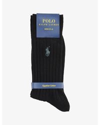 Polo Ralph Lauren - Logo-Embroidered Stretch-Cotton Blend Socks - Lyst