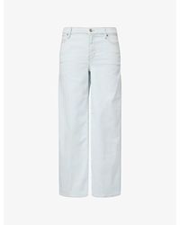 FRAME - Le Slim Palazzo Five-Pockets Wide-Leg High-Rise Stretch-Denim Blend Jeans - Lyst