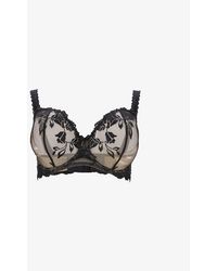 Aubade - Sofessence Floral-embroidered Stretch-mesh Half-cup Bra - Lyst