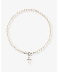 Vivienne Westwood - Aleksa Platinum-Plated Brass And Faux-Pearl Necklace - Lyst