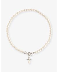 Vivienne Westwood - Aleksa Platinum-Plated Brass And Faux-Pearl Necklace - Lyst