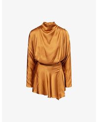 Isabel Marant - Neline Draped Satin Mini Dress - Lyst