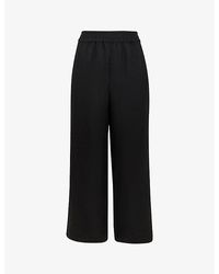 Whistles - Patch-pocket Wide-leg Mid-rise Linen Trousers - Lyst