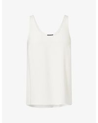 Theory - The Scoop Crepe Woven Tank Top - Lyst
