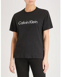 Calvin Klein - Logo-print Cotton-jersey T-shirt - Lyst