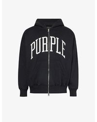 Purple Brand - Branded-print Relaxed-fit Cotton-jersey Hoody - Lyst