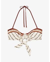 Reiss - Johannah Chain-Print Bandeau Bikini Top - Lyst