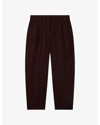 Whistles - Barrel-Leg Mid-Rise Linen Trousers - Lyst