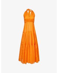 ME+EM - Voile Tiered Cotton Maxi Dress - Lyst