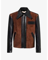 Marni - Contrast Zip-Up Leather Jacket - Lyst