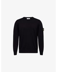 Stone Island - Badge Crewneck Cotton-Knit Jumper - Lyst
