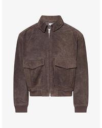 Agolde - Emil Suede Bomber Jacket - Lyst