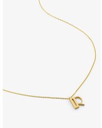 Monica Vinader - R Letter-charm 18ct Yellow -plated Vermeil Recycled Sterling-silver Pendant Necklace - Lyst