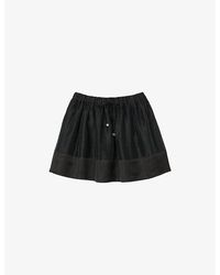 Sandro - Drawstring-Waist Side-Pocket Linen-Blend Mini Skirt - Lyst