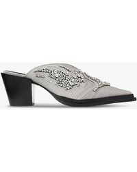 Jimmy Choo - Cece 60 Crystal-embellished Woven Heeled Mules - Lyst