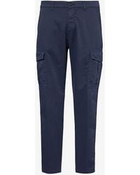 Eleventy - Flap-pocket Slip-pocket Straight-leg Regular-fit Stretch-cotton Trousers - Lyst