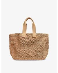Reiss - Emeryson Crochet Raffia Tote Bag - Lyst