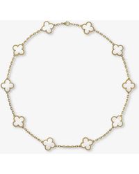 Van Cleef & Arpels - Vintage Alhambra Yellow-gold And Mother-of-pearl Necklace - Lyst