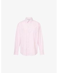 Sporty & Rich - Eden Script Striped Relaxed-Fit Cotton Shirt - Lyst