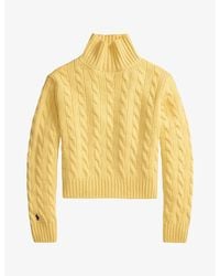 Polo Ralph Lauren - Cable-Knit High-Neck Wool And Cashmere Jumper - Lyst