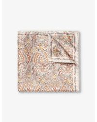Eton - Patterned Silk Pocket Square - Lyst