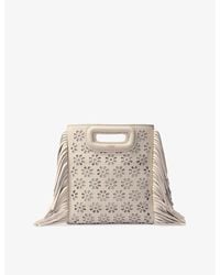 Maje - M Flower Mini Leather Cross-Body Bag - Lyst