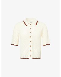 ME+EM - Open-Knit Contrast-Trim Cotton Cardigan - Lyst