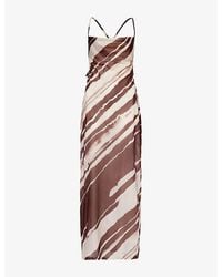 4th & Reckless - Ocean Diagonal-stripe Woven Maxi Dress - Lyst