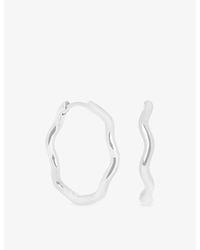 Astrid & Miyu - Ripple-Plated Sterling Hoop Earrings - Lyst