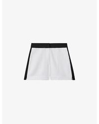 Reiss - Rebecca Colour-block High-rise Linen Shorts - Lyst