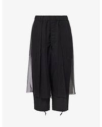 Undercover - Sheer-panel Wide-leg High-rise Woven Trousers - Lyst