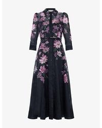 Phase Eight - Anabelle Floral Woven Midi Dress - Lyst