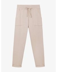 The White Company - Elasticated-Waist Tapered-Leg Mid-Rise Organic-Cotton Corduroy Trousers - Lyst