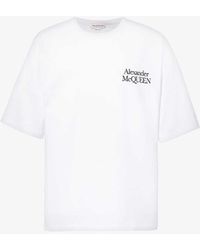Alexander McQueen - Exploded Logo-print Cotton-jersey T-shirt X - Lyst