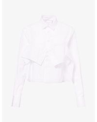 Sacai - Layered Long-Sleeve Cotton-Poplin Shirt - Lyst