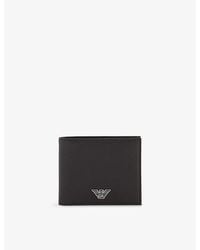 Emporio Armani - Logo-Plaque Billfold Faux-Leather Wallet - Lyst