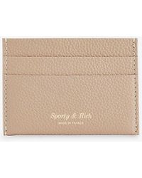 Sporty & Rich - Foiled-logo Grained-leather Card Holder - Lyst