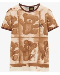 Loewe - Brown/ X Paula's Ibiza Teddy-bear-print Slim-fit Cotton-blend-jersey T-shirt - Lyst